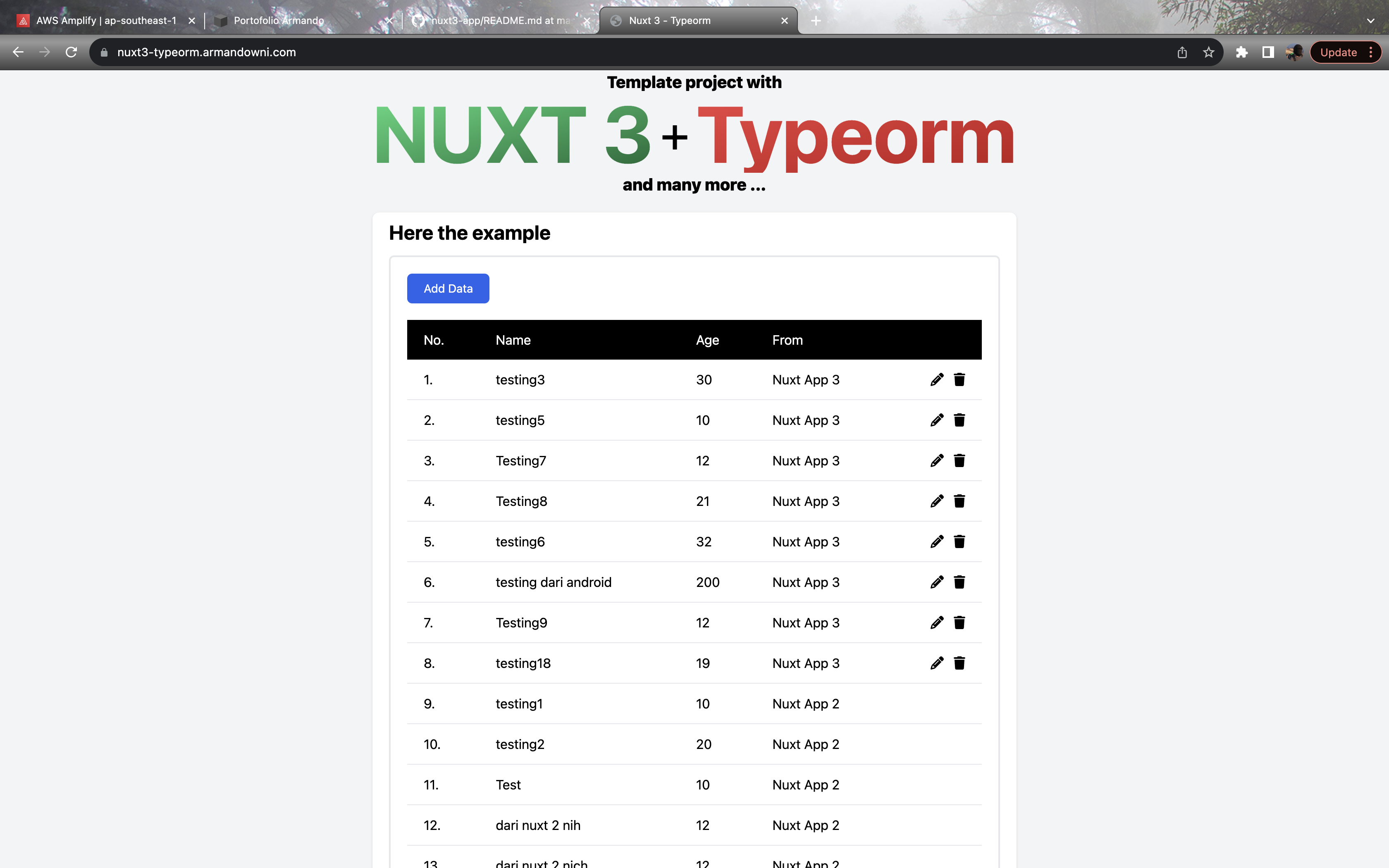 Nuxt 3 template project app